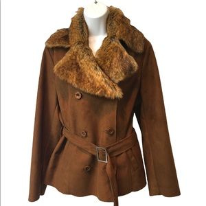 Chicos Faux Suede and collar